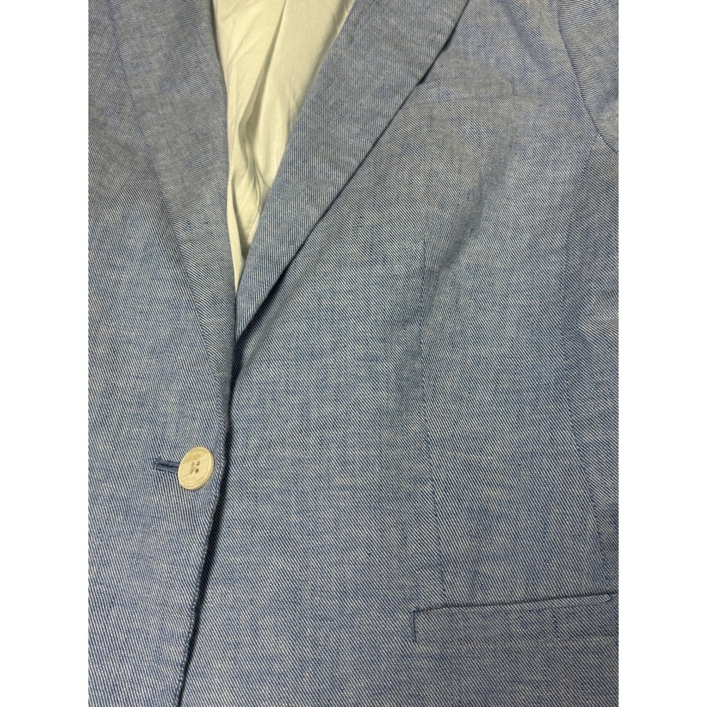 Banana Republic 2Pc Womens 10 W34 L27 Blue Linen Blend Classic Fit Blazer Jacket - Picture 3 of 16